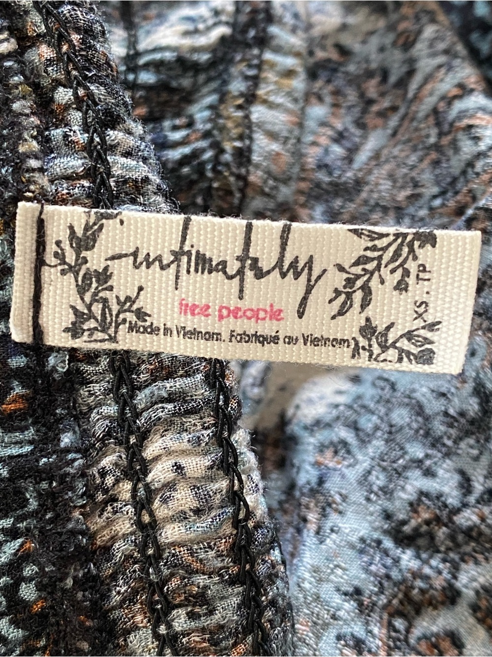 Free People Let’s Smock About It Maxi Dress XS Boho Empire Waist Smocked Tiered - Picture 8 of 11